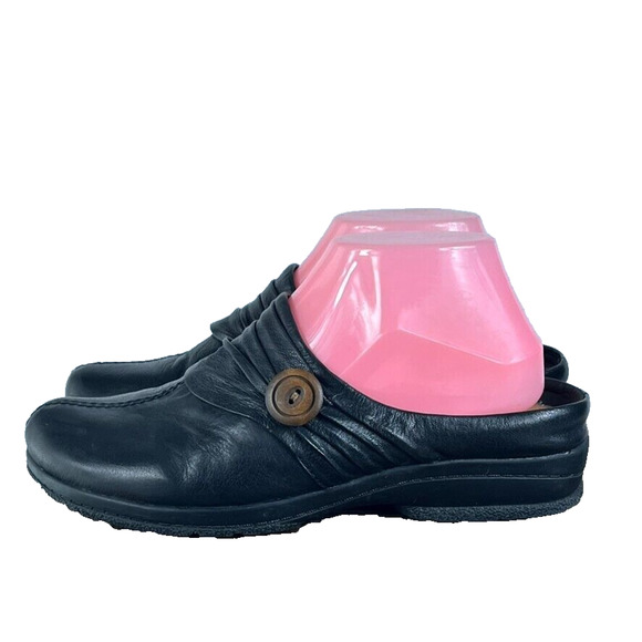 Yuu Mule Clog Shoes Womens 8M Black Leather Gilmore Casual - Picture 1 of 11